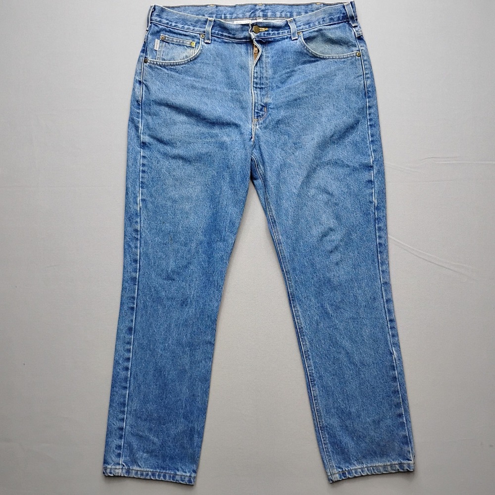 Carhartt B18-DST Traditional Fit Straight Leg Blue Denim Jeans 38x30 Mens